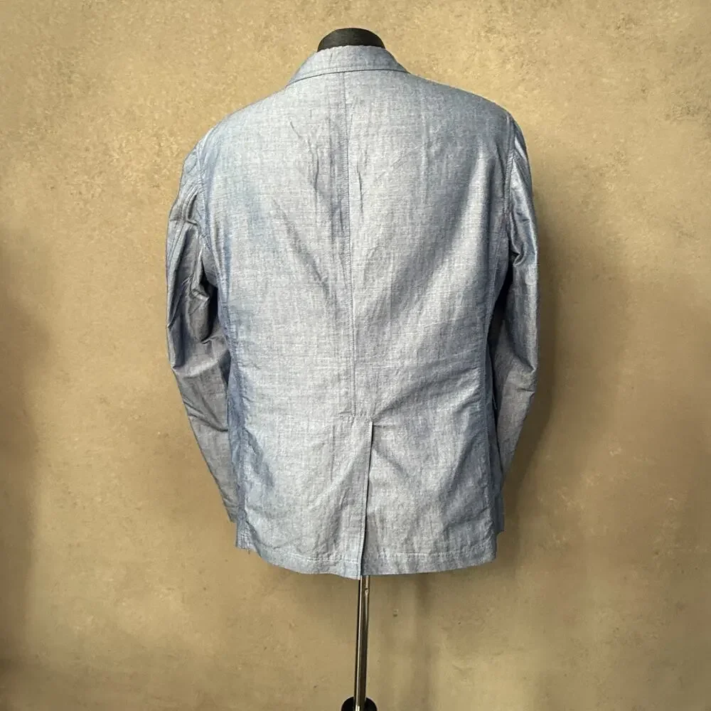Rare J. Press York St. Unconstructed Chambray Sport Coat Jacket Men's 46